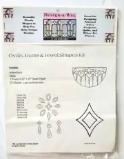 DESIGN-A-WAY REUSABLE PLASTIC SHAPE PATTERNS, OVALS, GEMS & JEWELS NIP