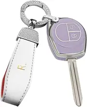 Car Key fob Cover Keyring Fit for Suzuki Swift Liana SX4 Vitara Alto Ignis Jimny for Opel Agila B for Nissan Pixo Smart Key Case Shell Holder Bag Keychain Keyring Accessories Light-Purple C