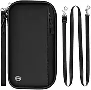 [HLKZine] Family Passport Holder, RFID Blocking Multi-functional Travel Document Organizer, for Women, Men, and Families, Black, Passport Holder for Family