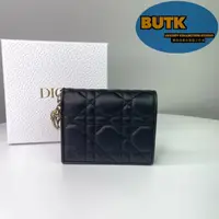 在飛比找蝦皮商城精選優惠-Butk二手之家DIOR 迪奧 Lady 黑色藤格紋 羊皮革