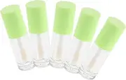 SAFIGLE 5pcs Clear Lip Gloss Tubes with Brush Refillable Liquid Lipstick Containers for DIY Makeup Travel Friendly Design Durable and Convenient for Lip Care