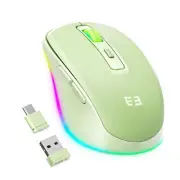 Wireless Mouse with Jiggler - Light Up USB C Mouse USB&Type C Receiver Build-...