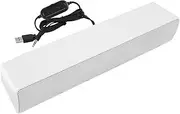 USB Wired Stereo Soundbar Music Player Bass Surround Sound Box 3.5mm Input PC Cellphones Portable Black (White)