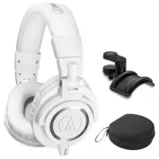 Audio-Technica ATH-M50xWH Pro Headphones w/ Holder & Case