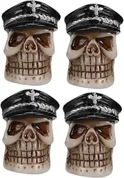 GANAZONO 1 Set Creative Ghost Head Valve Stem Caps for Motorcycles and Bicycles Durable Resin Accessories Black Easy Installation Prevents Flat Tires Chic Design