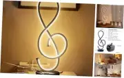 Modern Table Lamp, LED Bedside lamp with USB Port, Touch Stepless Black