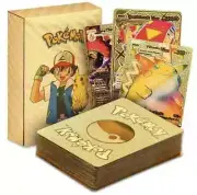 55Pcs TCG GX Vmax Pokemon Card Foil GOLD PACK CARDS GX Card Charizard Rare