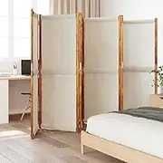 Bedroom Panel 6-Panel Room Divider Light Grey 420x180 cm