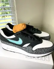 Nike Air Max 1 Premium Atmos NBY ID Elephant Print Cement Men Sz 12.5 DO7414 991