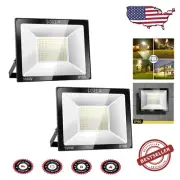 Waterproof 100W LED Floodlight - Dual 8000LM Security Lights for Outdoors