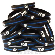 50 of K9 Wristbands - K-9 Bracelets - Thin Blue Line Canine Police Bracelet