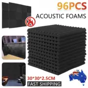 96PCS Sound Proofing Acoustic Panels Tiles Foam Studio Insulation Bass Traps
