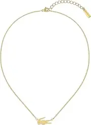 [Lacoste] Women's CROCODILE Collection Pendant Necklace available in silver, yellow gold or carnation gold