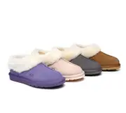 AUSTRALIAN SHEPHERD® UGG Slippers Sheepskin Wool Ankle Homey - Grey / AU Ladies 12 / AU Men 10 / EU 43