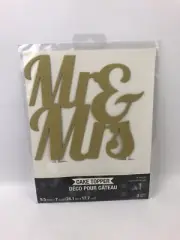 Mr and Mrs Wedding Cake Topper Gold Glitter Wedding Party