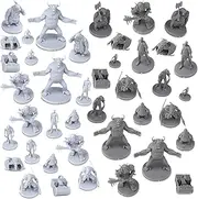 40 Miniature Monsters Fantasy Tabletop RPG Figures for Dungeons and Dragons, Pathfinder Roleplaying Games. 28MM Scaled Miniatures, 10 Unique Designs, Bulk Unpainted, Great for D&D/DND