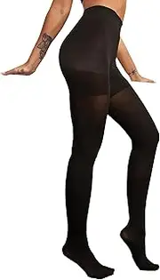 [Athlemo] Plus Size Sheer Tights for Women -70D High Waist Women's Pantyhose, Reinforced Toe Compression Pantyhose