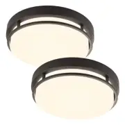 2Pack LED Flush Mount Ceiling Light Fixture 13" 20W, Oil-Rubbed Bronze