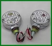 Pearl Pedestal Fender Light Chrome 3" Round 28 LED Amber Red Clear Lens Set of 2