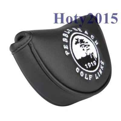 Black Pebble Beach Golf Mid Mallet Putter Head Cover Magnet Small Mallet Cover