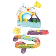 Water Spray Bath Toys Set DIY Assemble Rainbow Duck Track Music Light