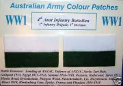 AIF WW1 AUSTRALIAN ARMY COLOUR PATCHES - INFANTRY BATTALION reproduction