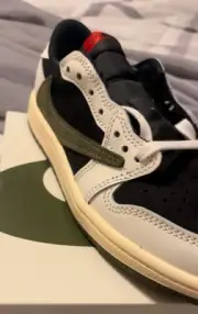 Travis ScoTT X Jordan low 1 kids shoes Olive 1.5