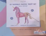 Hands Craft - 3D Wooden Puzzle Paint Kit: Unicorn