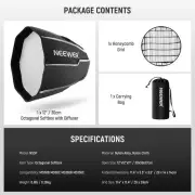 NEEWER NS3P 30cm Quick Release Softbox with Grid - NEEWER mount