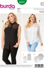 Burda Sewing Pattern 6551 Blouse Misses Size 20-32