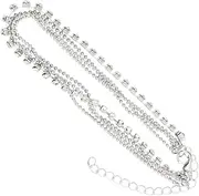 [Holibanna] 2pcs Ankle Chain Foot Hanging Accessories Artificial Diamond Chain Simple Anklet Exquisite Anklet Silver