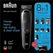 Braun 8-in-1 Beard & Face Trimmer/Hair Clipper with Gillette Fusion 5 ProGlide