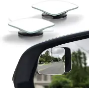 Blind Spot Mirror, Fan HD Glass Frameless Convex Rear View Mirror with Wide Angl