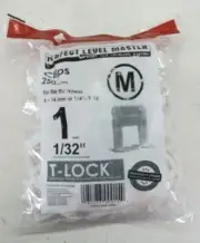 Perfect Level Master Clips 250 Pack 1/32" T-Lock Tile Leveling System New White