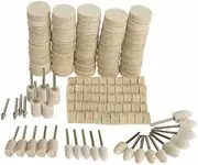 129Pcs Wool Buffing Pad Set Felt Polishing Wheel Kit for Metal and Jewelry Surface Waxing Grinding Compatible with Electric Polishers