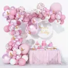Pink Confetti Balloon Garland Arch Kit Butterfly Birthday Wedding Party Decor