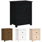 1/2x Solid Wood Pine Bedside Cabinet End Table Organiser Multi Colours vidaXL