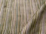 HABLE CONSTRUCTION Textiles Stripe Vert 53% Linen 4-Color Hand Print Fabric BTY