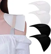 [Generic] 2 Pairs Set-in Shoulder Pads Non Slip Sewing Sponge Shoulder Pad Shoulder Enhancer Shoulder Protectors Bra Strap Holder Cushions for Women Blazer Suit Clothes Dress