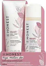 Honest The Company Everyday gentle shampoo + body wash (10 fl. oz) & face + body lotion (8.5 fl. oz.) bundle, 2 Pack, Sweet Orange Vanilla, 18.5 Fl Oz