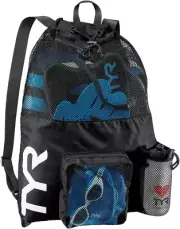 Big Mesh Mummy Backpack - 40L for Swim, Gym & Workout Gear, Black