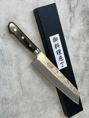 Tsunehisa G3 Nashiji Brown Kiritsuke 210mm - Made in Japan With bolster