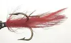 10 Flies - Red Feather Black Head on Bronze 4 Mustad Treble Hook