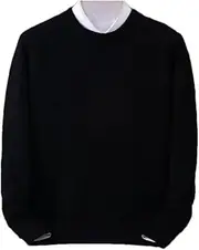 [Suvoiier] Men Cashmere Sweater O-Neck Pullovers Men's Loose Knitted Bottom Shirt Autumn Winter Casual Men's Sweater