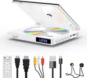 Mini DVD CD Player with Built-In Speaker All Region Free HDMI RCA USB Compact