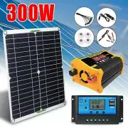 300W 12V to 110V/220V Power Inverter Folding 200W Solar Panel 12V Solar control