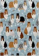 3dRose - Rough Collie Paws and Bones Dog Pattern - Towel - (twl-370538-1)
