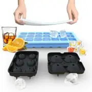 Ice Cube Trays, Silicone Ice Cube Molds for Freezer + Lid
