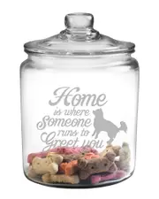 Susquehanna Glass 64oz Someone Runs to Greet You Half Gallon Jar & Lid