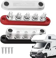 Power Distribution Block - Multi Terminal Busbar Kit, Compact Insulated Mounting Base | High Amp Copper with Post Connectors for Vehicle Boat RV Electrical Wiring Or Fuse Control System